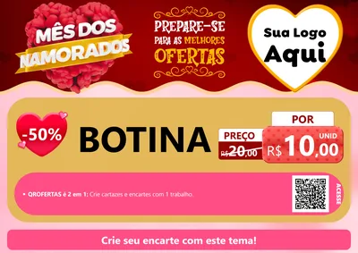 Modelo de Cartaz para Cartaz A4 Horizontal com o tema Mês dos Namorados para Agropecuária