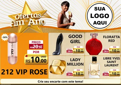 Modelo de Encarte para Encarte A4 Horizontal com o tema Ofertas Fim de Ano para Perfumes