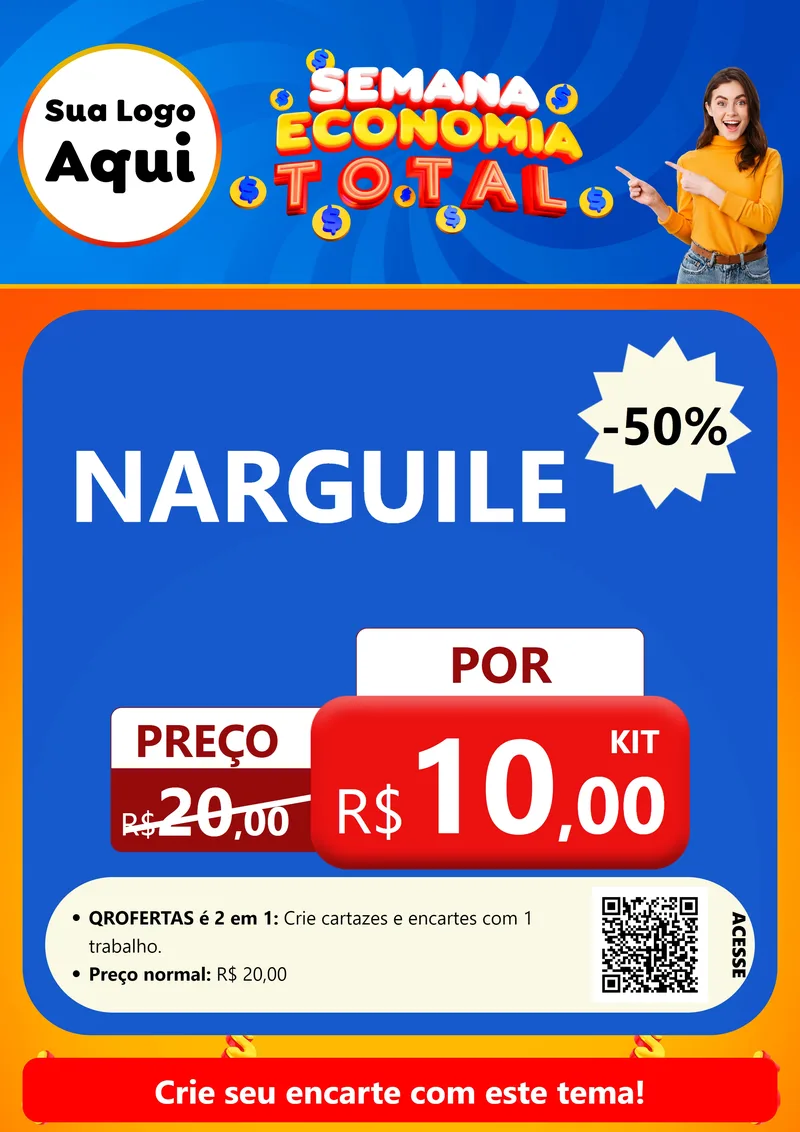 Modelo de Cartaz para Cartaz A4 Vertical com o tema Semana Economia Total para Tabacaria