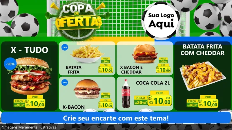 Modelo de TV para TV Horizontal com o tema Copa De Ofertas para Hamburgueria