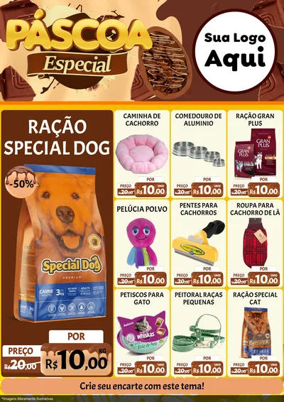 Modelo de Encarte para Encarte A4 Vertical com o tema Páscoa Especial para Pet Shop