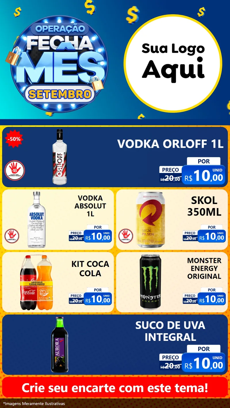 Modelo de TV para TV Vertical com o tema Operação Fecha Mês Setembro para Distribuidora de bebidas