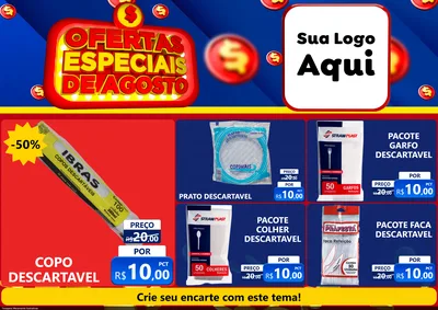 Modelo de Encarte para Encarte A4 Horizontal com o tema Ofertas Especiais de Agosto para Embalagens