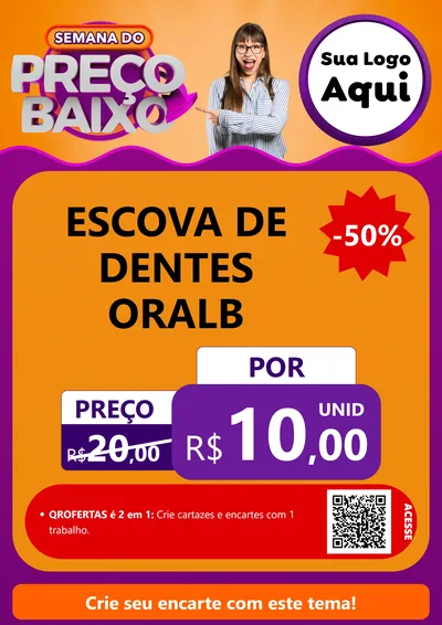 Modelo de Cartaz para Cartaz A4 Vertical com o tema Semana do Preço Baixo para Higiene Pessoal