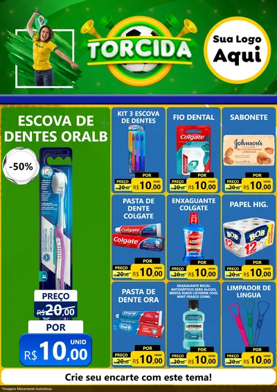 Modelo de Encarte para Encarte A4 Vertical com o tema Torcida para Higiene Pessoal
