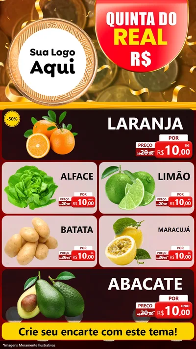 Modelo de TV para TV Vertical com o tema Quinta do Real para Hortifrúti