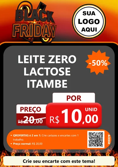 Modelo de Cartaz para Cartaz A4 Vertical com o tema Black Friday para Frios e Laticínios