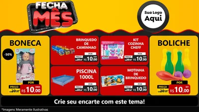 Modelo de TV para TV Horizontal com o tema Fecha Mês para Brinquedos