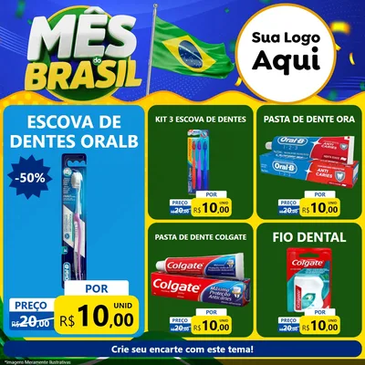Modelo de Rede Social para Feed Facebook com o tema Mês do Brasil para Higiene Pessoal
