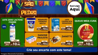 Modelo de TV para TV Horizontal com o tema São Pedro para Frios e Laticínios