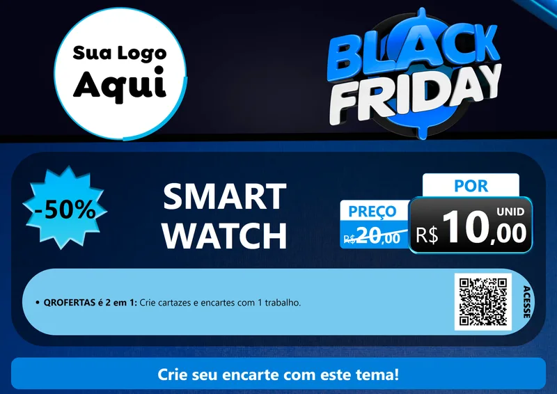 Modelo de Cartaz para Cartaz A4 Horizontal com o tema Black Friday para Informática