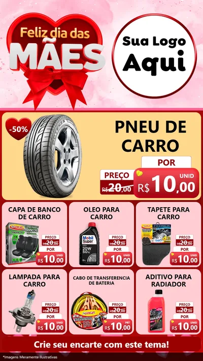 Modelo de Rede Social para Stories com o tema Feliz Dia Das Mães para Auto peças