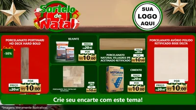 Modelo de TV para TV Horizontal com o tema Sorteio de Natal para Pisos e revestimentos