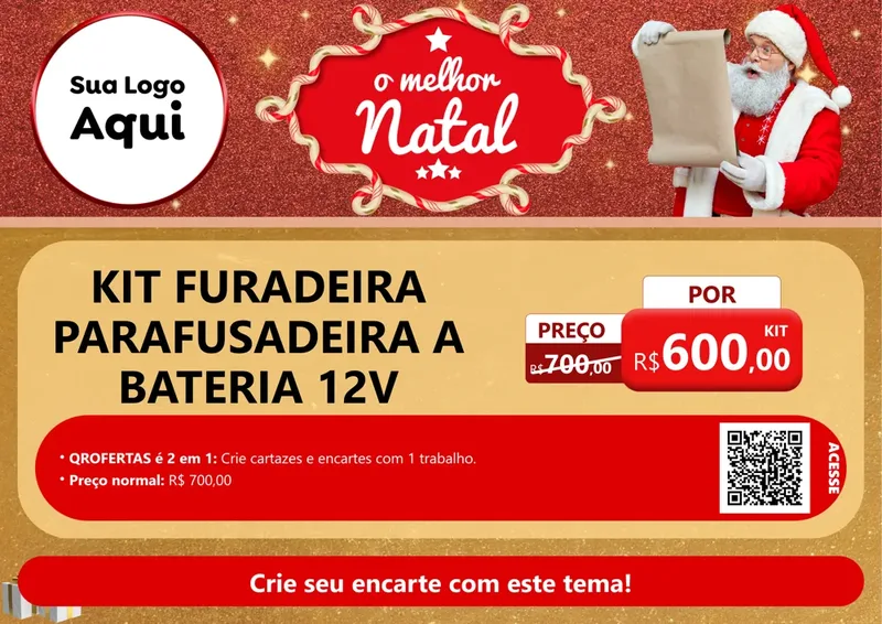 Modelo de Cartaz para Cartaz A4 Horizontal com o tema O Melhor Natal para Maquinas e Ferramentas