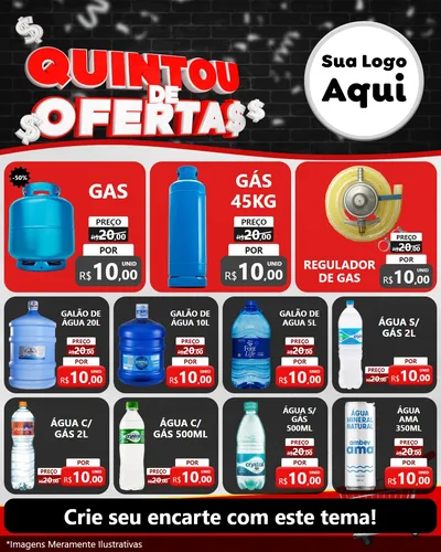 Modelo de Rede Social para Feed Instagram com o tema Quintou de Ofertas para Água e gás