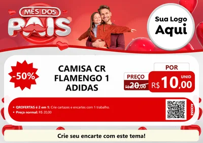 Modelo de Cartaz para Cartaz A4 Horizontal com o tema Mês dos Pais para Roupas e acessórios