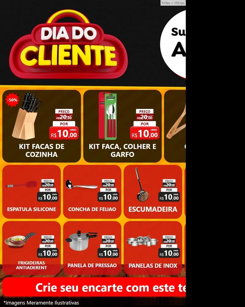 Modelo de Rede Social para Feed Instagram com o tema Dia do Cliente para Utilidades Domésticas
