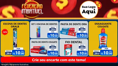 Modelo de TV para TV Horizontal com o tema Fevereiro Imbatível para Higiene Pessoal