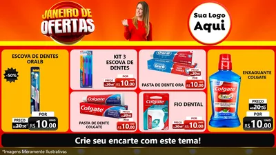 Modelo de TV para TV Horizontal com o tema Janeiro de Ofertas para Higiene Pessoal