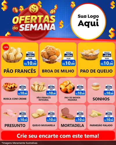 Modelo de Rede Social para Feed Instagram com o tema Ofertas Da Semana para Padaria