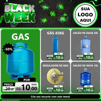 Modelo de Rede Social para Feed Facebook com o tema Black Week para Água e gás