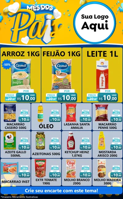 Modelo de Encarte para Encarte Grande com o tema Mês dos Pais para Supermercado