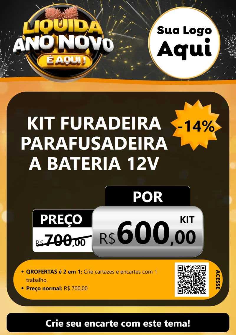 Modelo de Cartaz para Cartaz A4 Vertical com o tema Liquida Ano Novo É Aqui! para Maquinas e Ferramentas