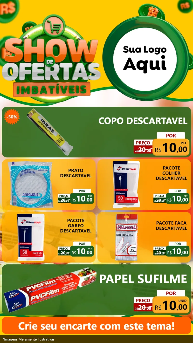 Modelo de TV para TV Vertical com o tema Show de Ofertas Imbatíveis para Embalagens