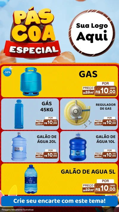 Modelo de TV para TV Vertical com o tema Páscoa Especial para Água e gás