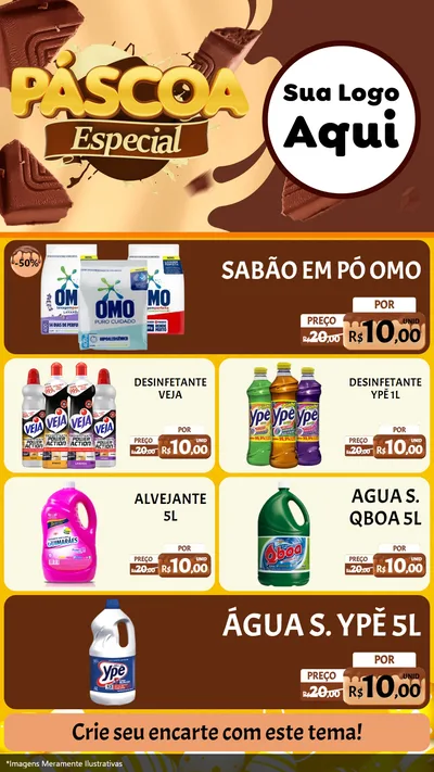 Modelo de TV para TV Vertical com o tema Páscoa Especial para Produtos de Limpeza