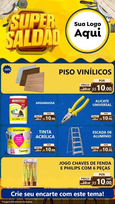 Modelo de TV para TV Vertical com o tema Super Saldão para Material para Construção