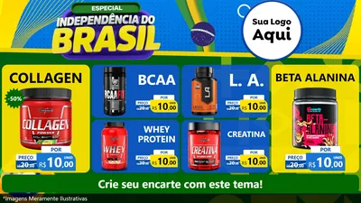 Modelo de TV para TV Horizontal com o tema Especial Independência do Brasil para Suplementos alimentares