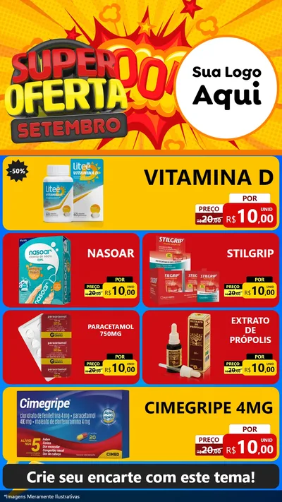 Modelo de TV para TV Vertical com o tema Super Oferta Setembro para Farmácia