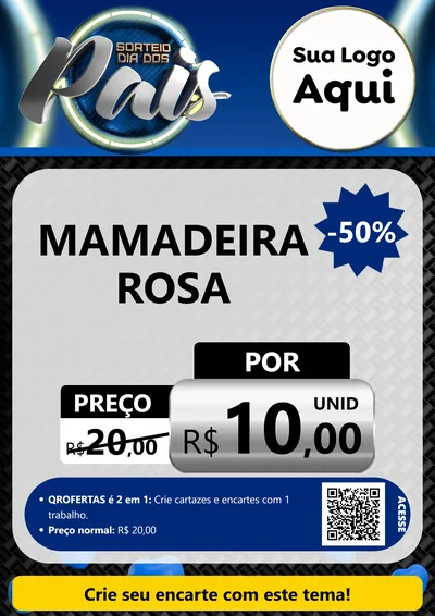 Modelo de Cartaz para Cartaz A4 Vertical com o tema Sorteio Dia Dos Pais para Bebês