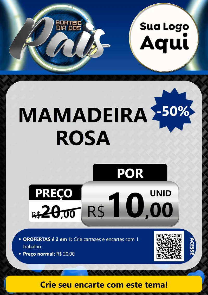 Modelo de Cartaz para Cartaz A4 Vertical com o tema Sorteio Dia Dos Pais para Bebês