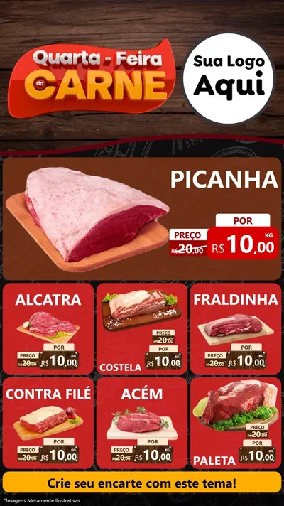 Modelo de Rede Social para Stories com o tema Quarta-Feira de Carne para Açougue