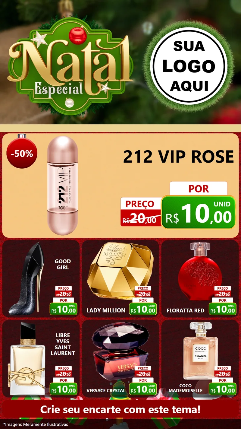 Modelo de Rede Social para Stories com o tema Natal Especial para Perfumes