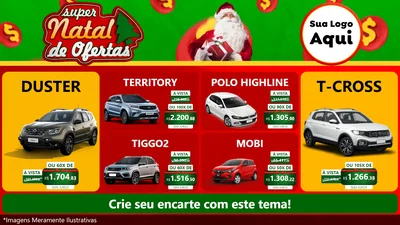 Modelo de TV para TV Horizontal com o tema Super Natal de Ofertas para Concessionaria de Carros