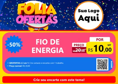 Modelo de Cartaz para Cartaz A4 Horizontal com o tema Folia de Ofertas para Materiais Elétricos
