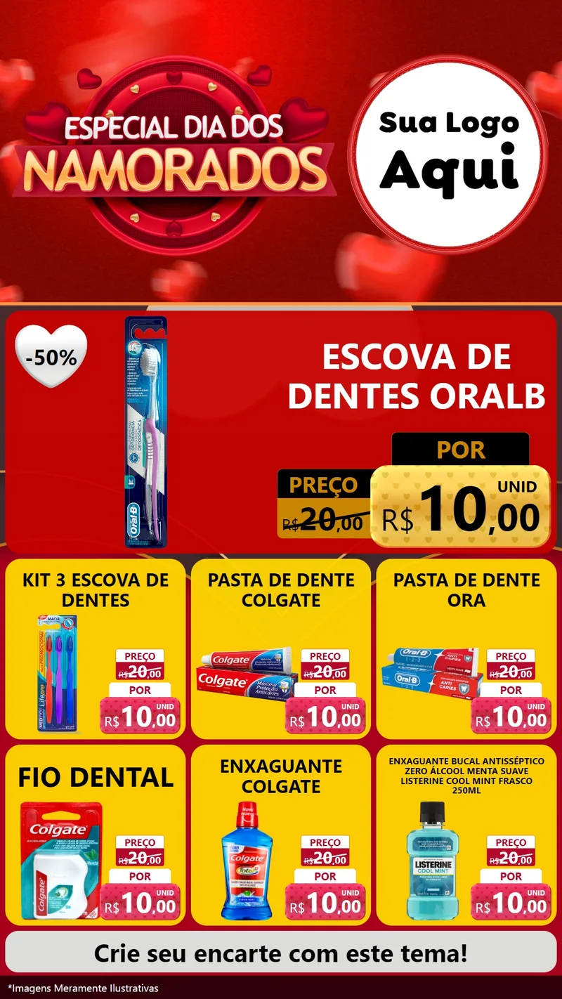 Modelo de Rede Social para Stories com o tema Especial Dia Dos Namorados para Higiene Pessoal