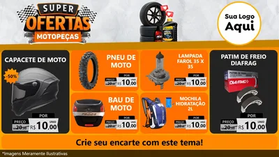Modelo de TV para TV Horizontal com o tema Super Ofertas - Motopeças para Moto peças