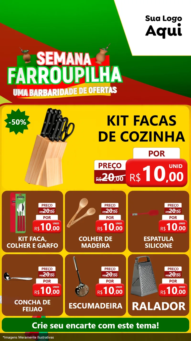 Modelo de Rede Social para Stories com o tema Semana Farroupilha - Uma Barbaridade de Ofertas para Utilidades Domésticas