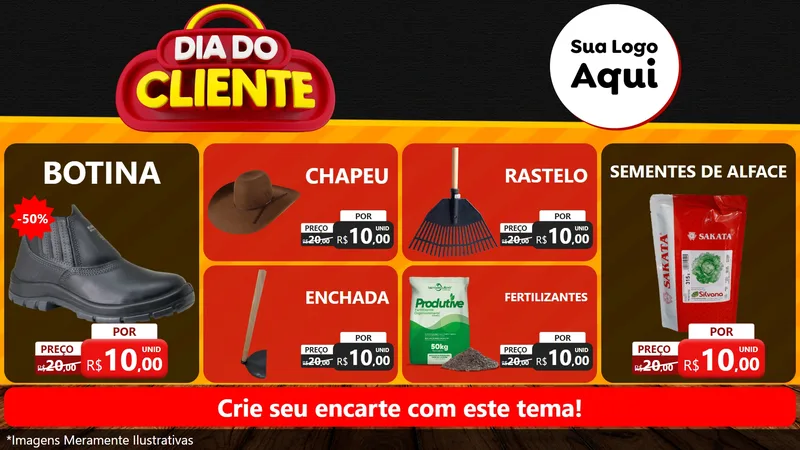 Modelo de TV para TV Horizontal com o tema Dia do Cliente para Agropecuária