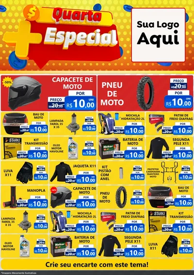 Modelo de Encarte para Encarte A4 Vertical com o tema Quarta Mais Especial para Moto peças