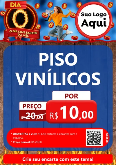 Modelo de Cartaz para Cartaz A4 Vertical com o tema Dia O - O Dia Mais Barato Do Mês para Material para Construção