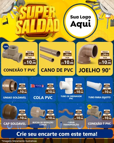 Modelo de Rede Social para Feed Instagram com o tema Super Saldão para Tubos e conexões