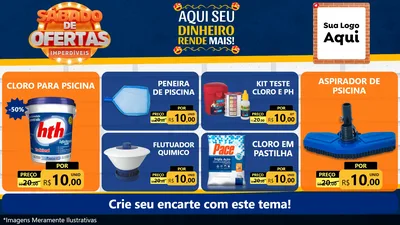 Modelo de TV para TV Horizontal com o tema Sábado de Ofertas Imperdíveis para Produtos para Piscina