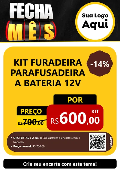 Modelo de Cartaz para Cartaz A4 Vertical com o tema Fecha Mês para Maquinas e Ferramentas