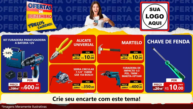 Modelo de TV para TV Horizontal com o tema Ofertas de Dezembro - Preços Incríveis para Maquinas e Ferramentas