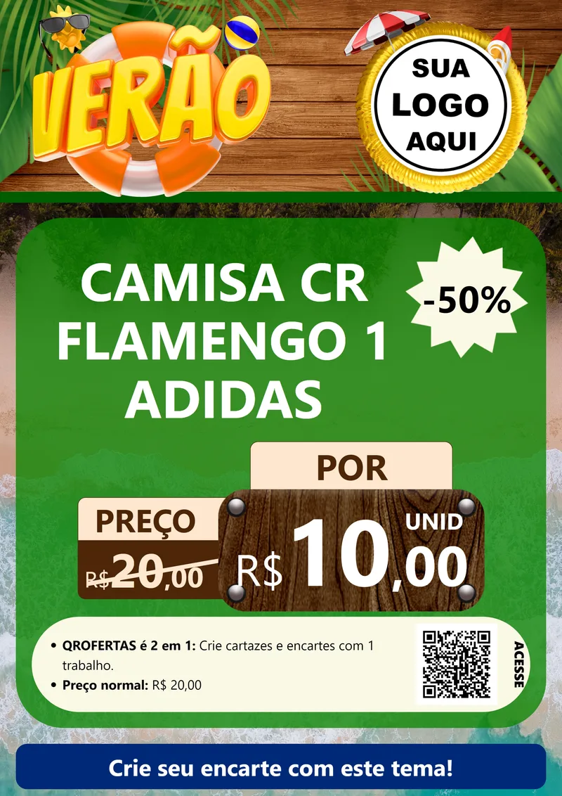 Modelo de Cartaz para Cartaz A4 Vertical com o tema Verão para Roupas e acessórios